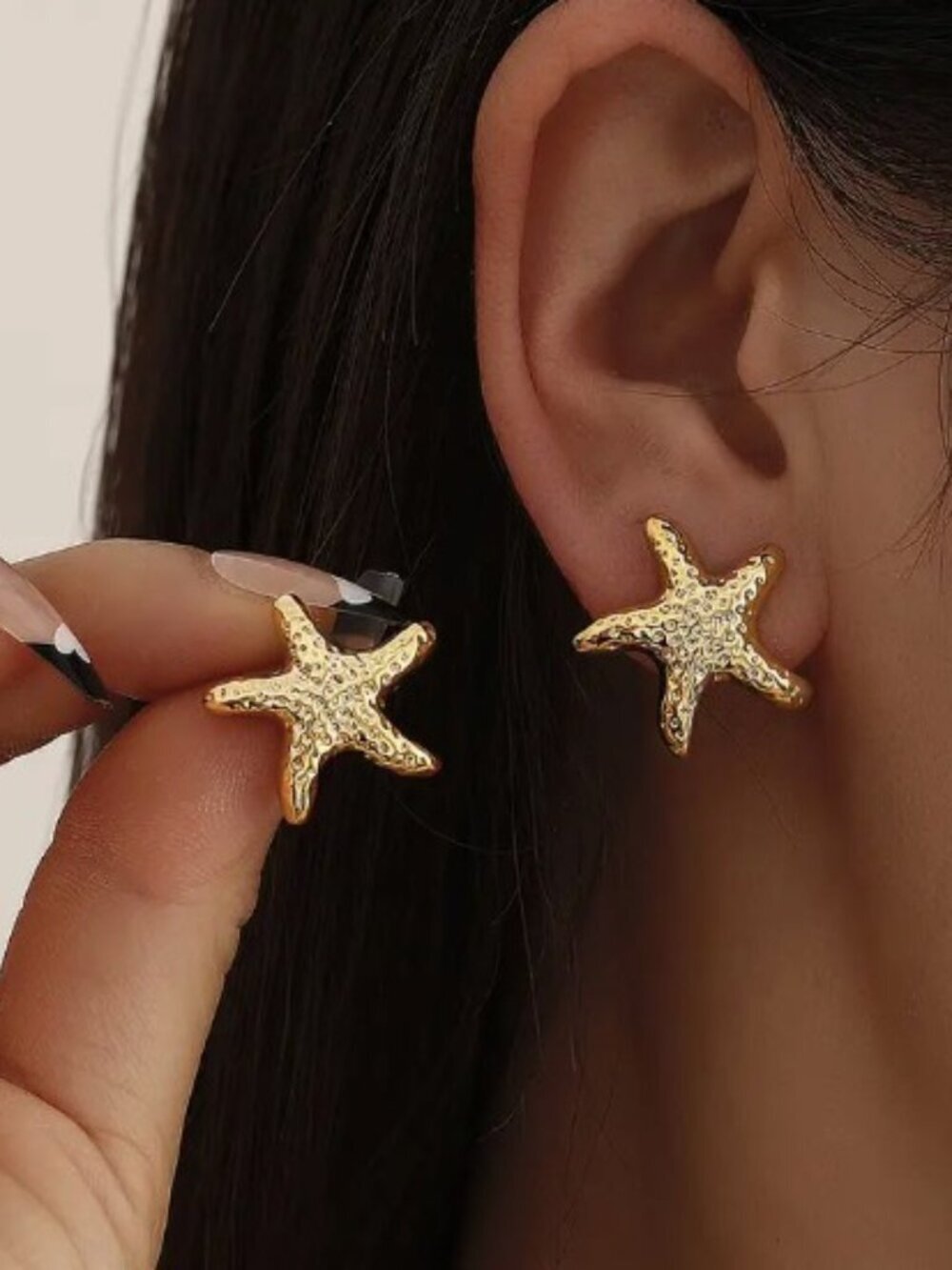 Minimalist Ocean-Themed Starfish Earrings w/ Posts and Backing NWT